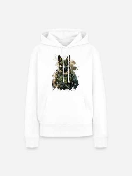 Schäferhund - Soldat - Frauen Premium Bio Hoodie - Weiß