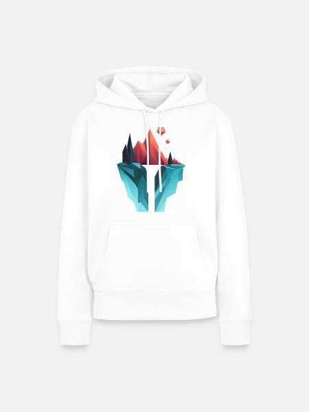 Low Poly Waterfall - Frauen Premium Bio Hoodie - Weiß