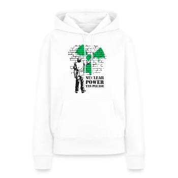 Atomkraft Ja bitte, Ja zu Atomenergie - Frauen Premium Bio Hoodie - Weiß - Vorne - Julia (174cm)