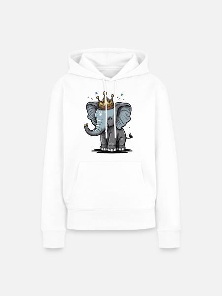 Der königliche Elefant - Frauen Premium Bio Hoodie - Weiß