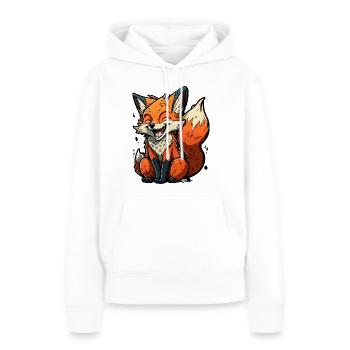 Schlau wie ein Fuchs - Frauen Premium Bio Hoodie - Weiß - Vorne - Julia (174cm)