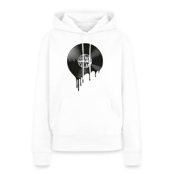 Addicted to Vinyl melting Black n White - Women’s Premium Organic Hoodie - white - Front - Julia (174cm)