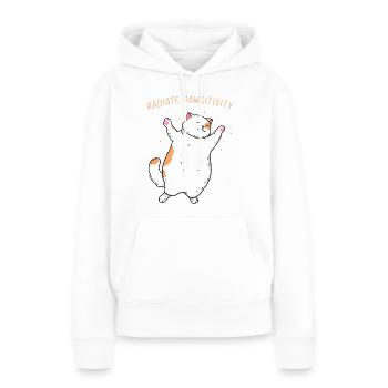 Radiate Pawsitivity - Women’s Premium Organic Hoodie - white - Front - Julia (174cm)
