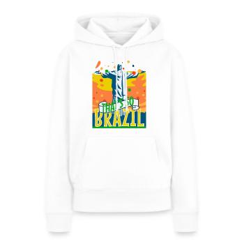 Brésil Rio de Janeiro Brésil Christ Rédempteur - Sweat à capuche Premium bio Femme - blanc - Devant - Julia (174cm)