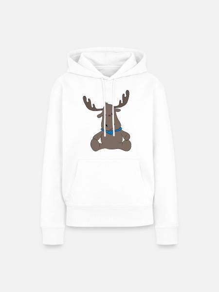Elch - Frauen Premium Bio Hoodie - Weiß