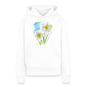 Daffodils - Women’s Premium Organic Hoodie - white - Front - Julia (174cm)