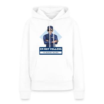 Ich schreie nicht, dass die Grenze sicher ist - Frauen Premium Bio Hoodie - Weiß - Vorne - Julia (174cm)