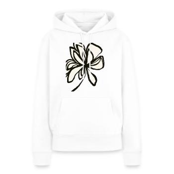 Blumige Schlichtheit - zeitloses Design - Frauen Premium Bio Hoodie - Weiß - Vorne - Julia (174cm)