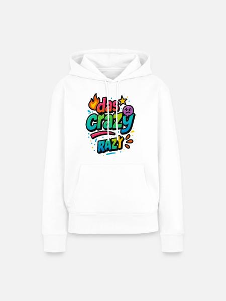 Das Crazy Razy Farbknall - Frauen Premium Bio Hoodie - Weiß