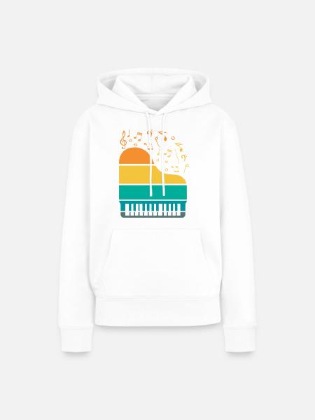 Piano Klavier Musiker Geschenk Geschenkidee - Frauen Premium Bio Hoodie - Weiß