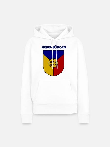 Siebenbürgen Schild mit Türmchen - Frauen Premium Bio Hoodie - Weiß