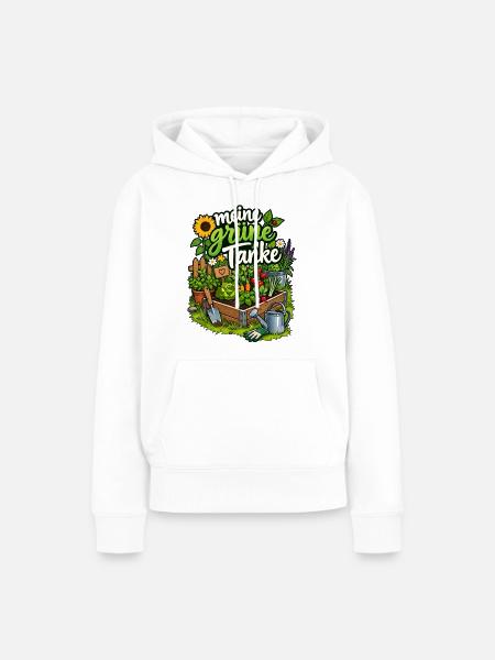 Meine grüne Tanke – Gartenfreude - Frauen Premium Bio Hoodie - Weiß