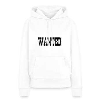 wanted - Sweat à capuche Premium bio Femme - blanc - Devant - Julia (174cm)