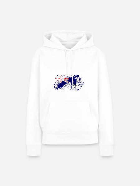 Neuseeland Flagge Klecks - Frauen Premium Bio Hoodie - Weiß