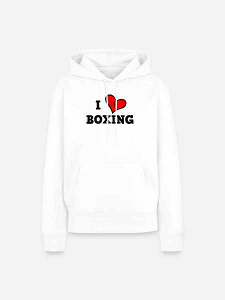 Ich liebe Boxen - Frauen Premium Bio Hoodie - Weiß