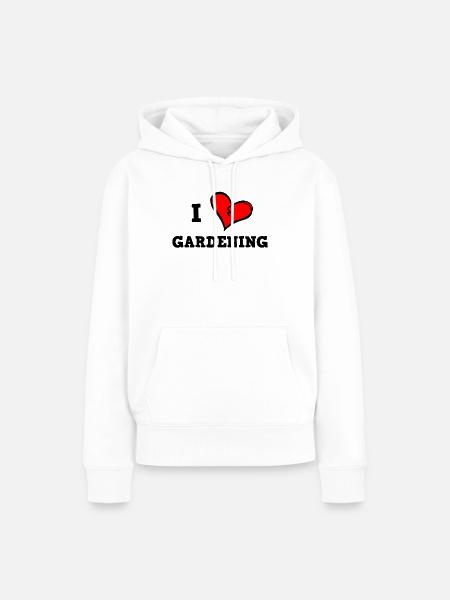 Ich liebe Gartenarbeit - Frauen Premium Bio Hoodie - Weiß