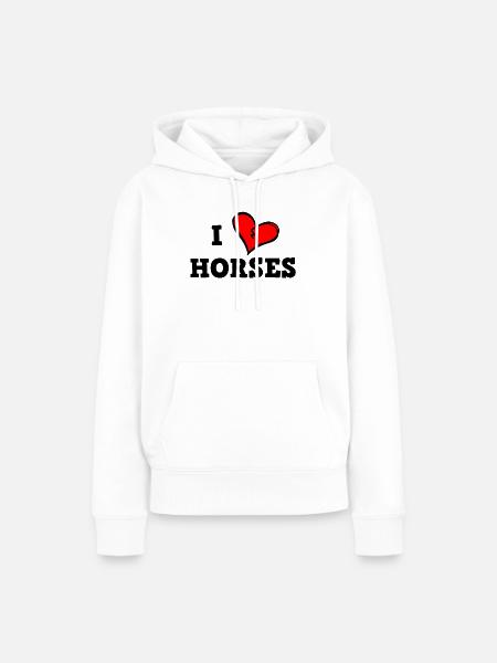 Ich liebe Pferde - Frauen Premium Bio Hoodie - Weiß