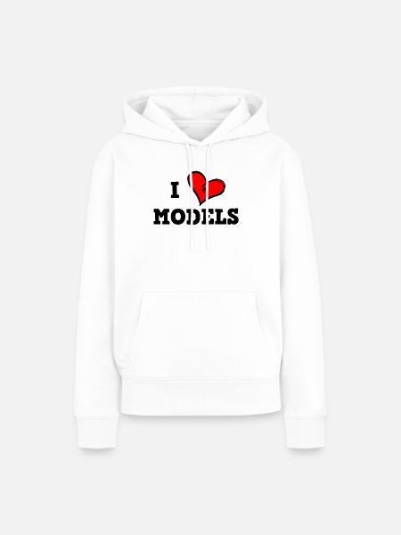 Ich liebe Models - Frauen Premium Bio Hoodie - Weiß