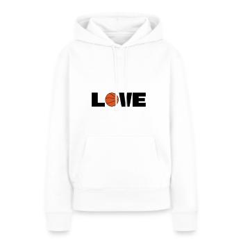 J’adore le basketball - Sweat à capuche Premium bio Femme - blanc - Devant - Julia (174cm)
