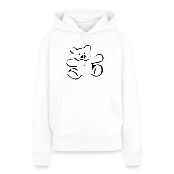 teddybear - Sweat à capuche Premium bio Femme - blanc - Devant - Julia (174cm)