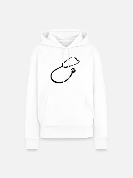 Stethoskop Arzt - Frauen Premium Bio Hoodie - Weiß