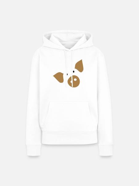 piggy_face_farm Tier - Frauen Premium Bio Hoodie - Weiß