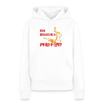Ein bisschen Pfeffer - Frauen Premium Bio Hoodie - Weiß - Vorne - Julia (174cm)