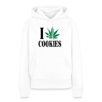 I love cookies - Frauen Premium Bio Hoodie - Weiß - Vorne - Julia (174cm)