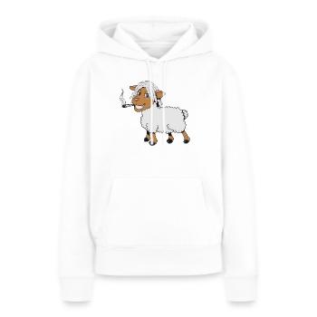 Mouton pâturage manger laecheln joint kiffen rasta He - Sweat à capuche Premium bio Femme - blanc - Devant - Julia (174cm)