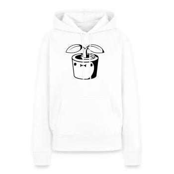 Petit pot de fleur mignon - Sweat à capuche Premium bio Femme - blanc - Devant - Julia (174cm)