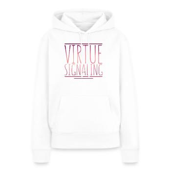 Virtue Signal - Sweat à capuche Premium bio Femme - blanc - Devant - Julia (174cm)