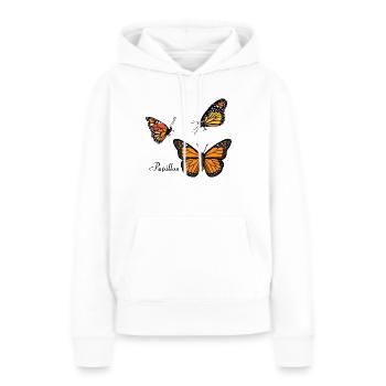 Groupe de papillons - Sweat à capuche Premium bio Femme - blanc - Devant - Julia (174cm)