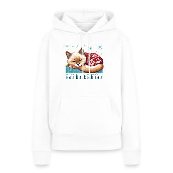 Ugly Christmas Sleeping Cat - Women’s Premium Organic Hoodie - white - Front - Julia (174cm)