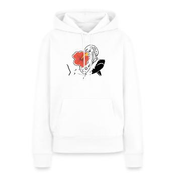 Strand Hai und Flip Flop - Frauen Premium Bio Hoodie - Weiß - Vorne - Julia (174cm)