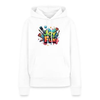 JOIE ET AMUSEMENT - Sweat à capuche Premium bio Femme - blanc - Devant - Julia (174cm)