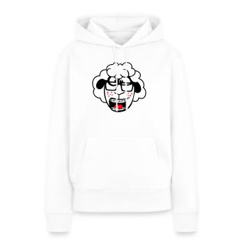 mouton nerd hornglasses fermoir lunettes geek smart - Sweat à capuche Premium bio Femme - blanc - Devant - Julia (174cm)