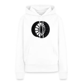 Bord - Sweat à capuche Premium bio Femme - blanc - Devant - Julia (174cm)