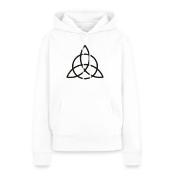 Keltischer Knoten - Frauen Premium Bio Hoodie - Weiß - Vorne - Julia (174cm)