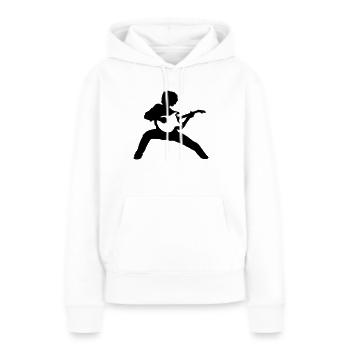 rocker - Frauen Premium Bio Hoodie - Weiß - Vorne - Julia (174cm)