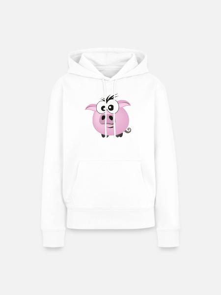 Schweinchen - Frauen Premium Bio Hoodie - Weiß
