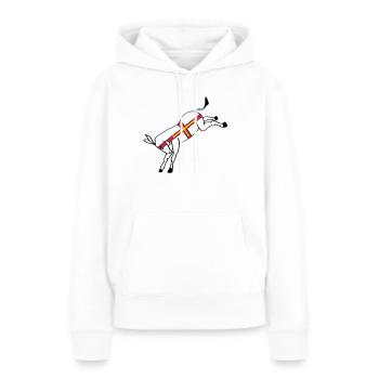 guernseydonkey - Frauen Premium Bio Hoodie - Weiß - Vorne - Julia (174cm)