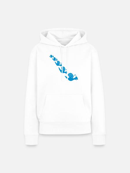 Happy Snails - Frauen Premium Bio Hoodie - Weiß