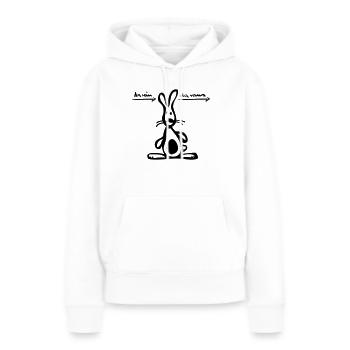 propre et sur - Sweat à capuche Premium bio Femme - blanc - Devant - Julia (174cm)