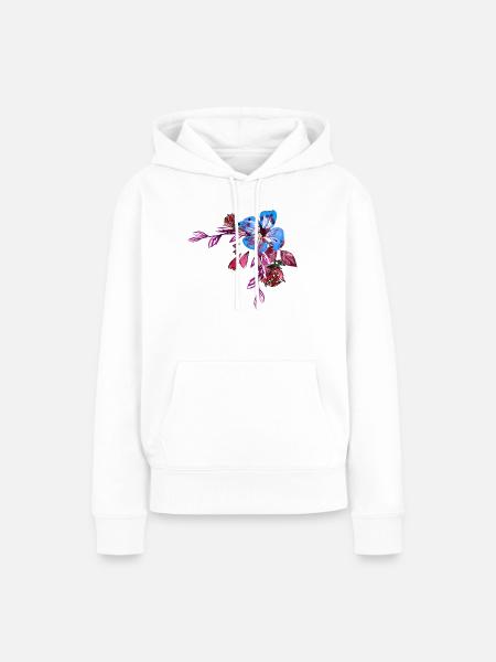 Blumen - Frauen Premium Bio Hoodie - Weiß