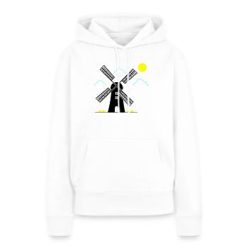moulin à vent paysage - Sweat à capuche Premium bio Femme - blanc - Devant - Julia (174cm)