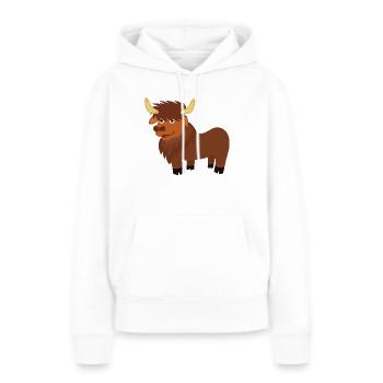 Bison - Frauen Premium Bio Hoodie - Weiß - Vorne - Julia (174cm)
