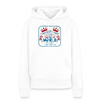 Conquérir le monde - Sweat à capuche Premium bio Femme - blanc - Devant - Julia (174cm)
