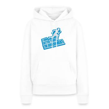 mieux fonctionner que le gouvernement - Sweat à capuche Premium bio Femme - blanc - Devant - Julia (174cm)