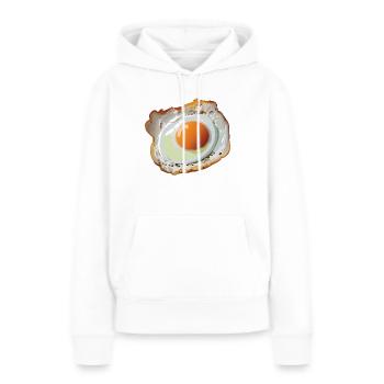Oeuf au plat - Sweat à capuche Premium bio Femme - blanc - Devant - Julia (174cm)