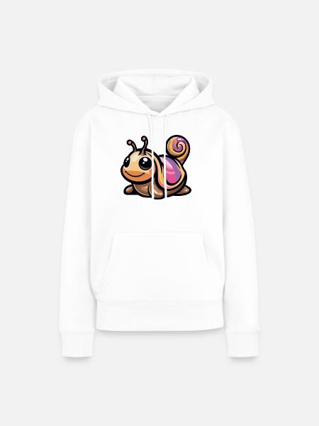 schnecke comic - Frauen Premium Bio Hoodie - Weiß